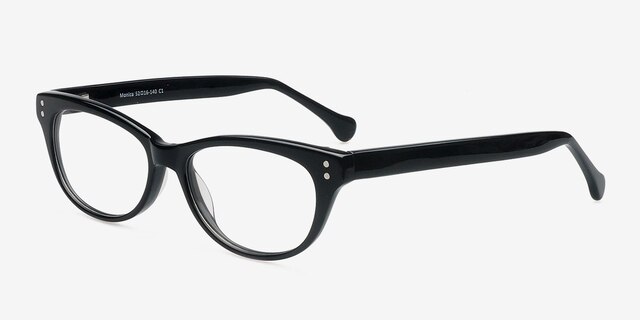 Monica Black AcetateEyeglass Frames from EyeBuyDirect, Angle View
