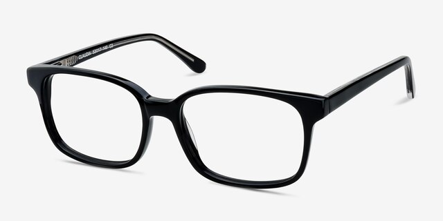 Claudia Noir AcétateMontures de lunettes de vue d'EyeBuyDirect, Vue d'Angle