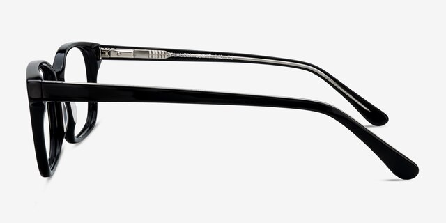 Claudia Noir AcétateMontures de lunettes de vue d'EyeBuyDirect, Vue de Côté