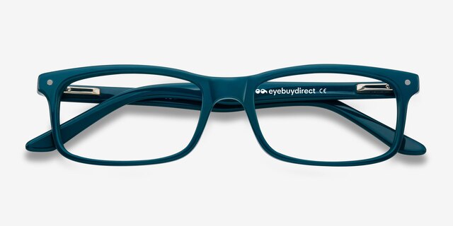 Mandi Teal AcetateEyeglass Frames from EyeBuyDirect, Closed View