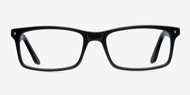 Mandi Noir AcétateMontures de lunettes de vue d'EyeBuyDirect, Vue de Face