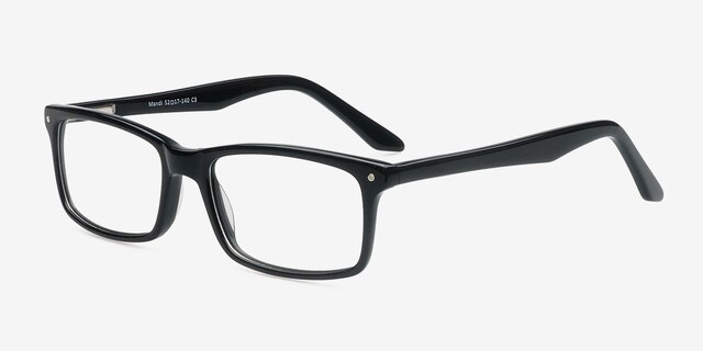 Mandi Noir AcétateMontures de lunettes de vue d'EyeBuyDirect, Vue d'Angle