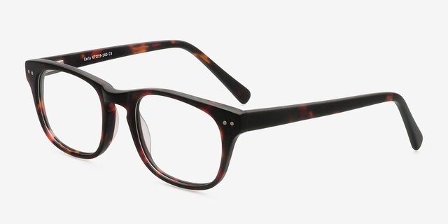 Carla Brown & Tortoise AcétateMontures de lunettes de vue d'EyeBuyDirect, Vue d'Angle