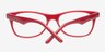 Manni Rouge AcétateMontures de lunettes de vue d'EyeBuyDirect, Vue Rapprochée