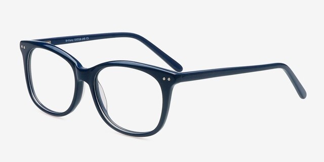 Brittany Navy AcetateEyeglass Frames from EyeBuyDirect, Angle View