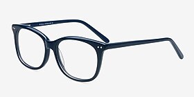 Brittany Bleu marine  Acétate Montures de lunettes de vue d'EyeBuyDirect, Vue d'Angle
