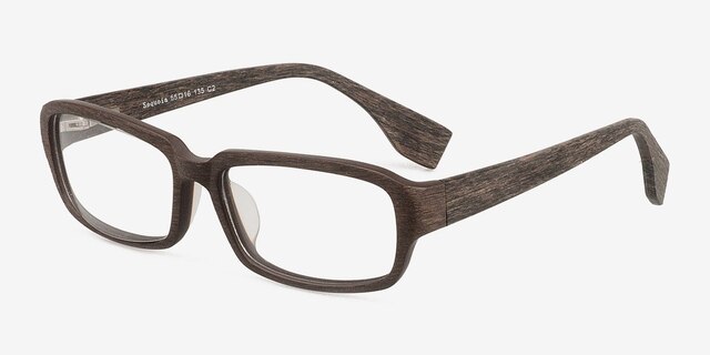 Sequoia Coffee Wood-textureEyeglass Frames from EyeBuyDirect, Angle View