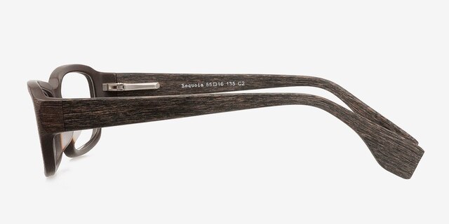 Sequoia Coffee Wood-textureEyeglass Frames from EyeBuyDirect, Side View