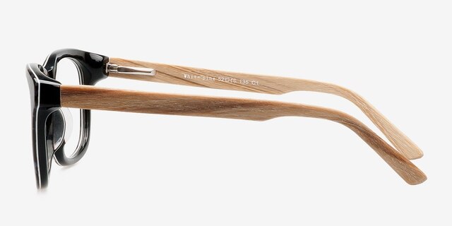 White Pine Black & Gray AcetateEyeglass Frames from EyeBuyDirect, Side View