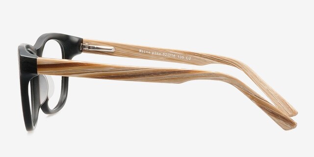 White Pine Black AcetateEyeglass Frames from EyeBuyDirect, Side View