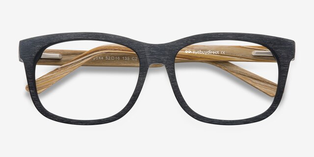 White Pine Black AcetateEyeglass Frames from EyeBuyDirect, Closed View