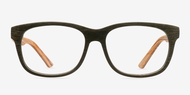 White Pine Olive AcetateEyeglass Frames from EyeBuyDirect, Front View
