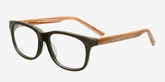 White Pine Olive AcetateEyeglass Frames from EyeBuyDirect, Angle View