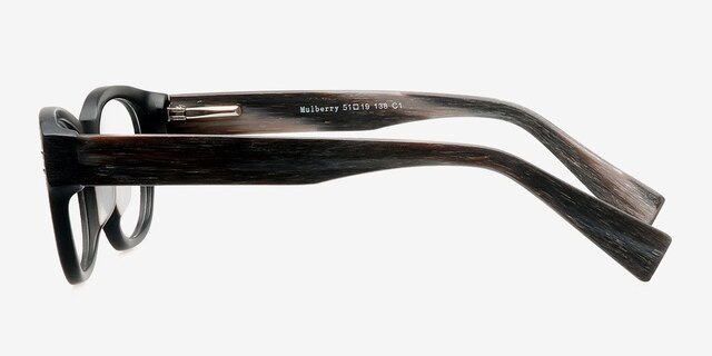 Mulberry Black Wood-textureEyeglass Frames from EyeBuyDirect, Side View