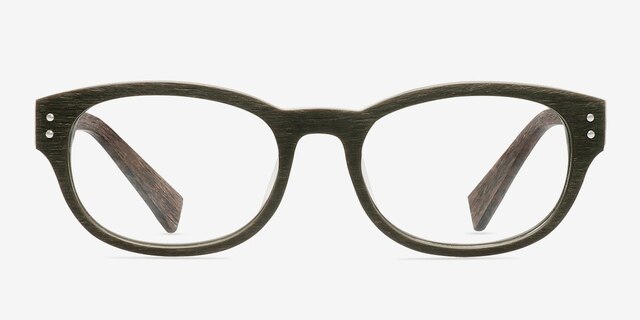 Mulberry Olive Wood-textureEyeglass Frames from EyeBuyDirect, Front View
