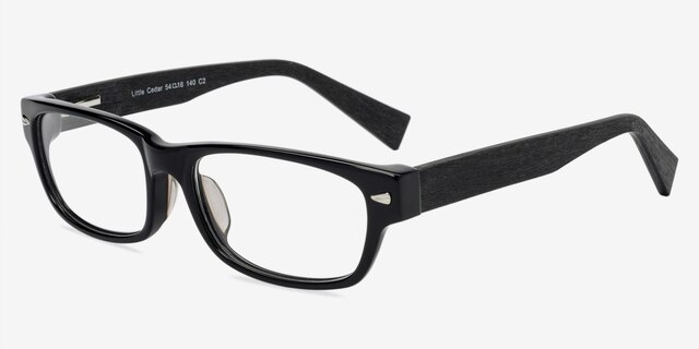 Little Cedar Black Wood-textureEyeglass Frames from EyeBuyDirect, Angle View