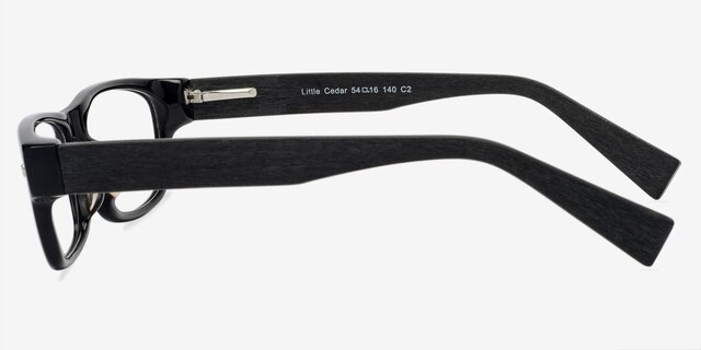 Little Cedar Black Wood-textureEyeglass Frames from EyeBuyDirect, Side View