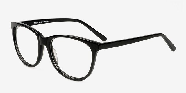 Anahi Black AcetateEyeglass Frames from EyeBuyDirect, Angle View