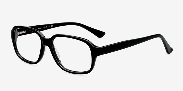 Nicky Black AcetateEyeglass Frames from EyeBuyDirect, Angle View