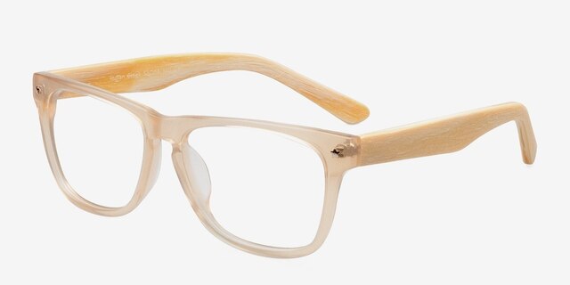 Indian Creek Brown & Clear AcetateEyeglass Frames from EyeBuyDirect, Angle View