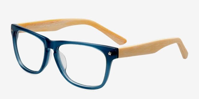 Indian Creek Blue AcetateEyeglass Frames from EyeBuyDirect, Angle View