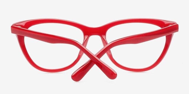 Anaya Red AcetateEyeglass Frames from EyeBuyDirect, Closed View