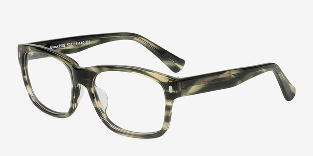 Black Hills Green AcetateEyeglass Frames from EyeBuyDirect, Angle View