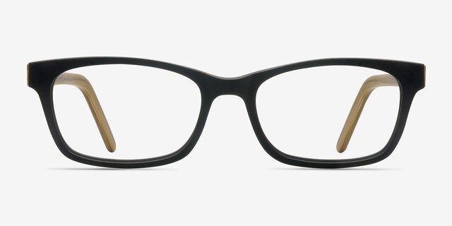 Mesquite Black & Yellow AcétateMontures de lunettes de vue d'EyeBuyDirect, Vue de Face