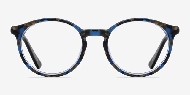 Columbia Matte Blue & Camouflage AcetateEyeglass Frames from EyeBuyDirect, Front View