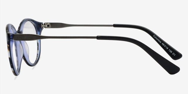Columbia Matte Blue & Camouflage AcetateEyeglass Frames from EyeBuyDirect, Side View