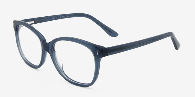Water Lily Blue AcetateEyeglass Frames from EyeBuyDirect, Angle View