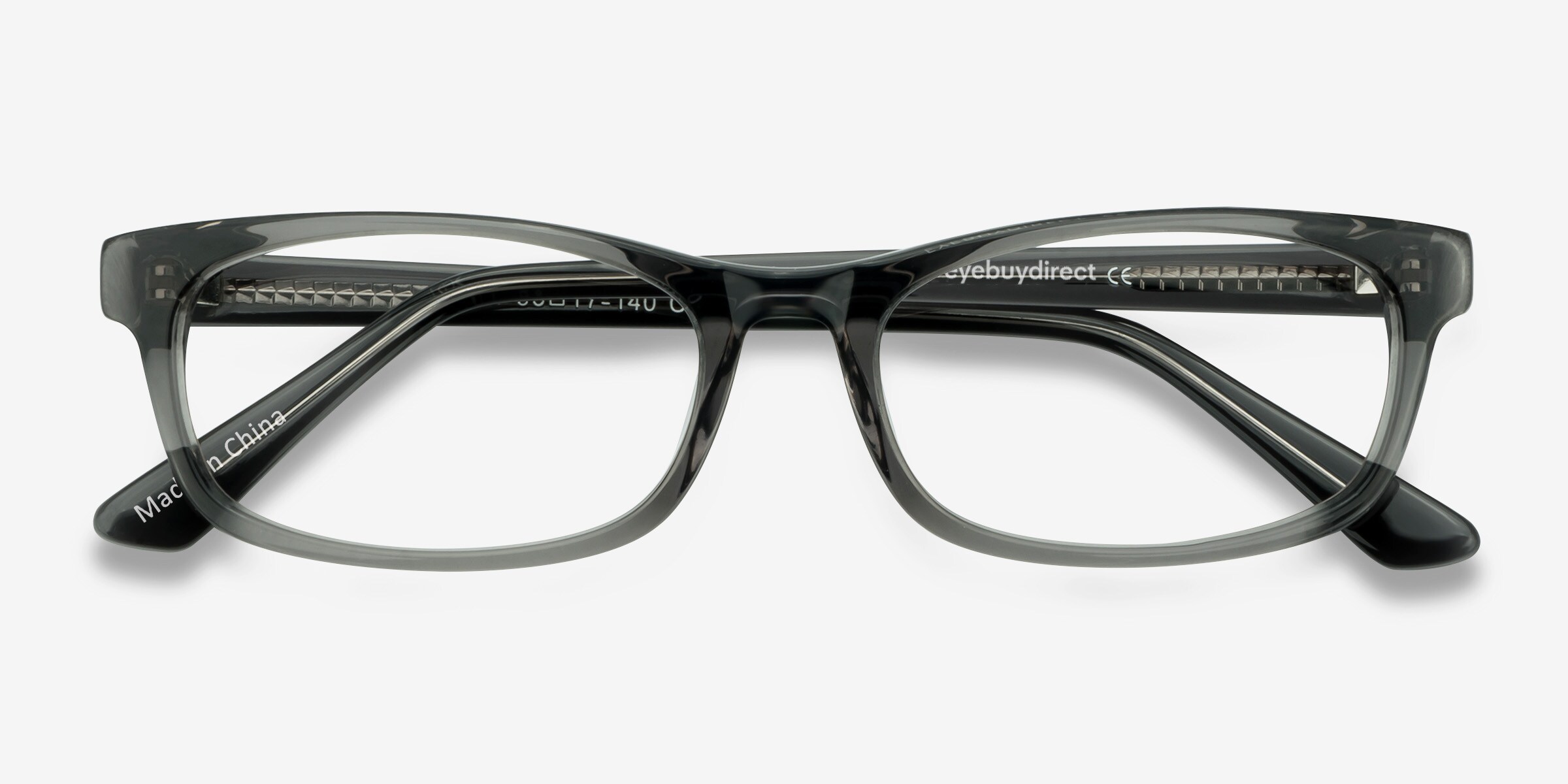 Opal Rectangle Gray Full Rim Eyeglasses | Eyebuydirect display picture 2