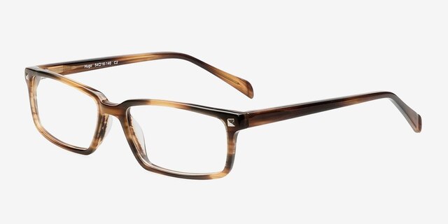 Hugo Brown AcetateEyeglass Frames from EyeBuyDirect, Angle View