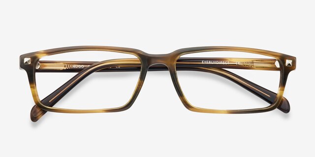 Hugo Brown AcetateEyeglass Frames from EyeBuyDirect, Closed View