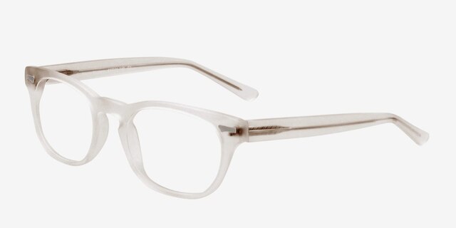 Cherry Blossom White & Clear AcetateEyeglass Frames from EyeBuyDirect, Angle View