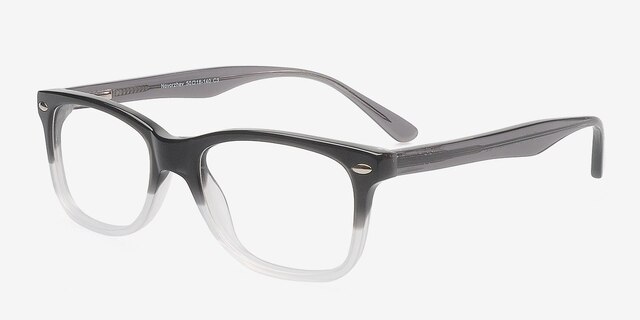 Novorzhev Gris AcétateMontures de lunettes de vue d'EyeBuyDirect, Vue d'Angle