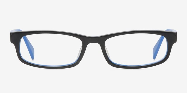 Starr Black & Blue AcétateMontures de lunettes de vue d'EyeBuyDirect, Vue de Face