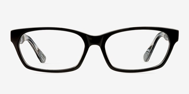 Stevie Black & White AcétateMontures de lunettes de vue d'EyeBuyDirect, Vue de Face