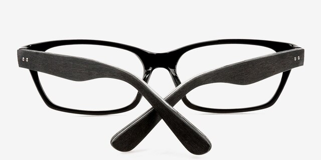 Stevie Black & White AcétateMontures de lunettes de vue d'EyeBuyDirect, Vue Rapprochée