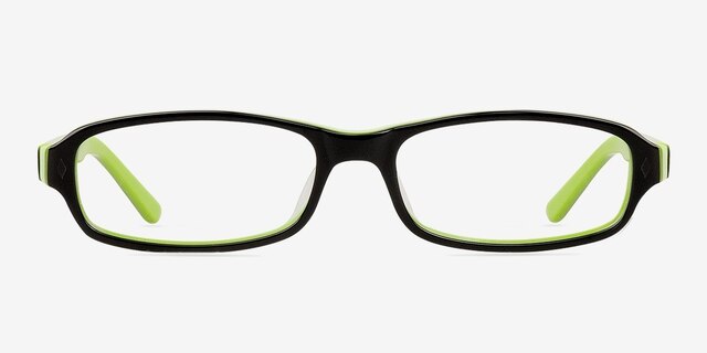 Toni Black & Green AcetateEyeglass Frames from EyeBuyDirect, Front View
