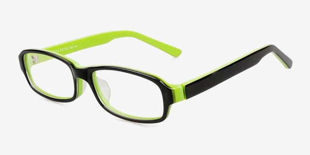 Toni Black & Green AcetateEyeglass Frames from EyeBuyDirect, Angle View