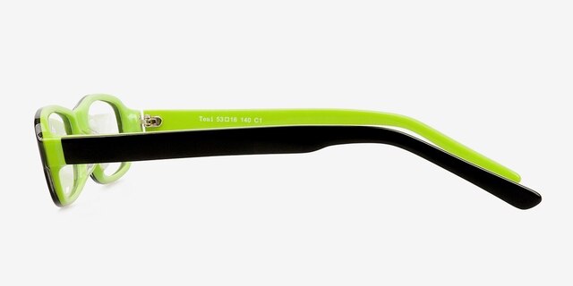 Toni Black & Green AcetateEyeglass Frames from EyeBuyDirect, Side View