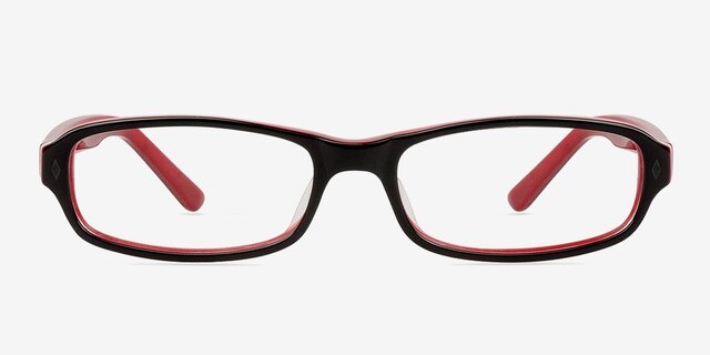 Toni Black & Red AcetateEyeglass Frames from EyeBuyDirect, Front View