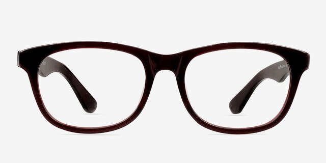 Wallis Burgundy AcetateEyeglass Frames from EyeBuyDirect, Front View