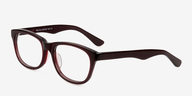 Wallis Burgundy AcetateEyeglass Frames from EyeBuyDirect, Angle View