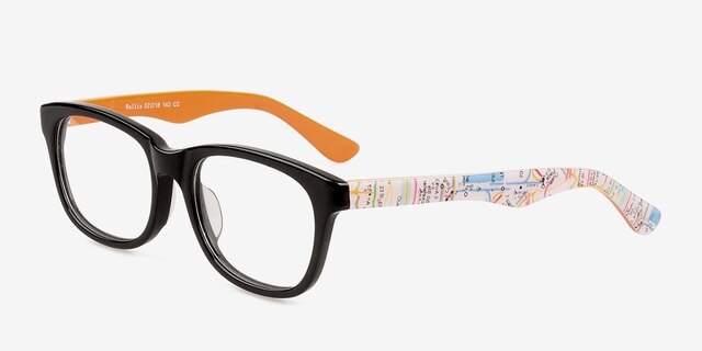 Wallis Black AcetateEyeglass Frames from EyeBuyDirect, Angle View
