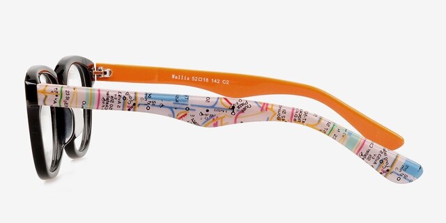 Wallis Black AcetateEyeglass Frames from EyeBuyDirect, Side View