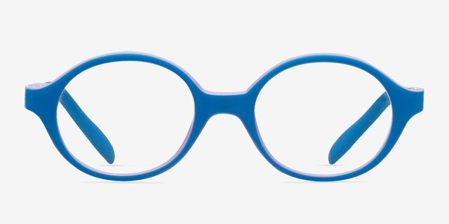 Theo Blue & Purple PlasticEyeglass Frames from EyeBuyDirect, Front View