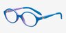 Theo Blue & Purple PlasticEyeglass Frames from EyeBuyDirect, Angle View