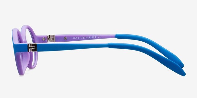 Theo Blue & Purple PlasticEyeglass Frames from EyeBuyDirect, Side View